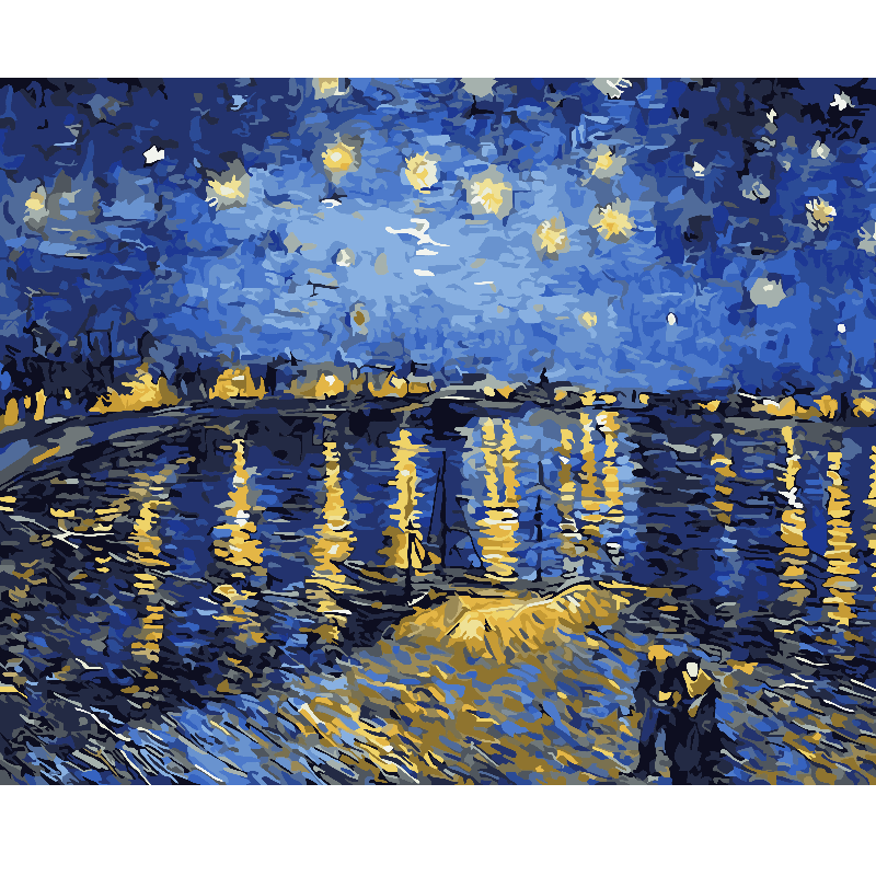 Kit Paint by numbers 40x50 La noche estrellada sobre el Ródano - Van Gogh | WC1230 Main Image